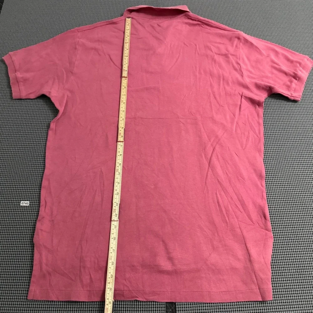 Polo Ralph Lauren Mens Large Pink Short Sleeve Cotton Pique Pony Logo Polo Shirt